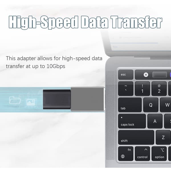 Adapter USB-C - USB 3.2 vaaleanharmaa