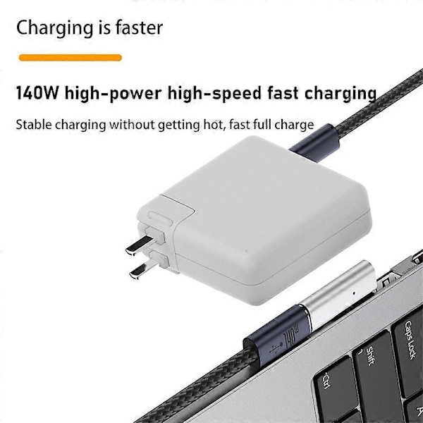 Magnetisk Typ A till Typ-C Adapter PD 140W Snabbladdningsomvandlare för MacBook