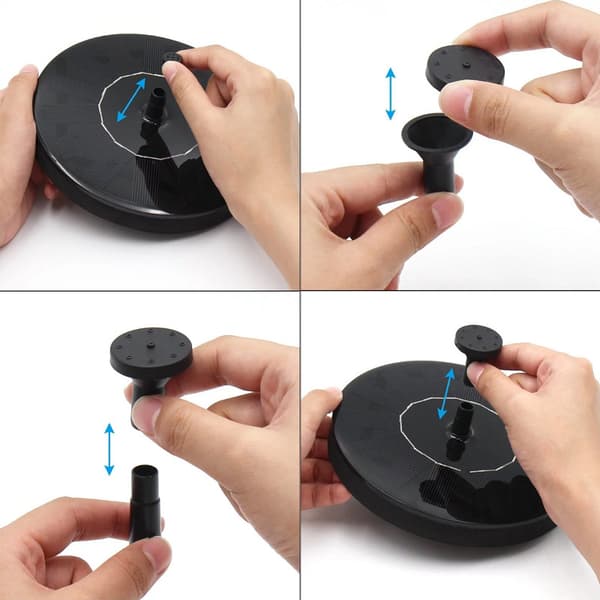 Fontän - Solfontän / Vattenfontän Solcell - 16 cm Svart