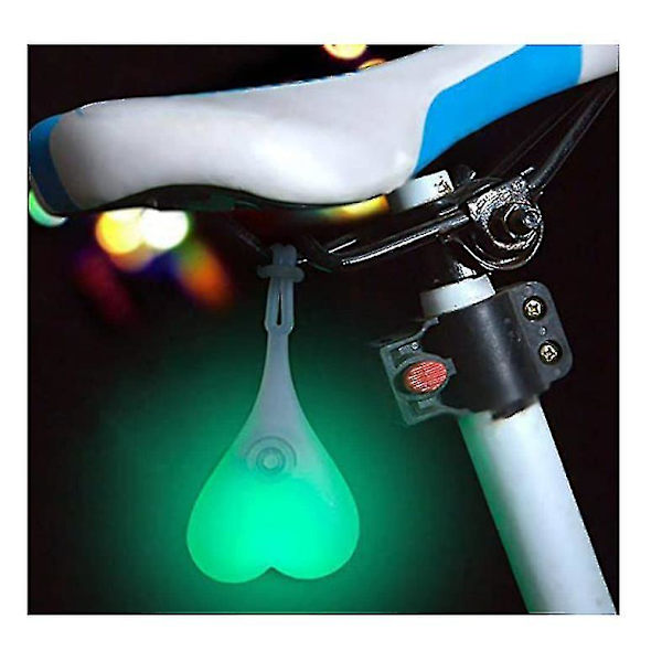 Cykel Baglygte, Cykel Hjerte Advarselslys, Nat Essentiel Led Æg Lampe, Vandafvisende, Grøn(grøn)