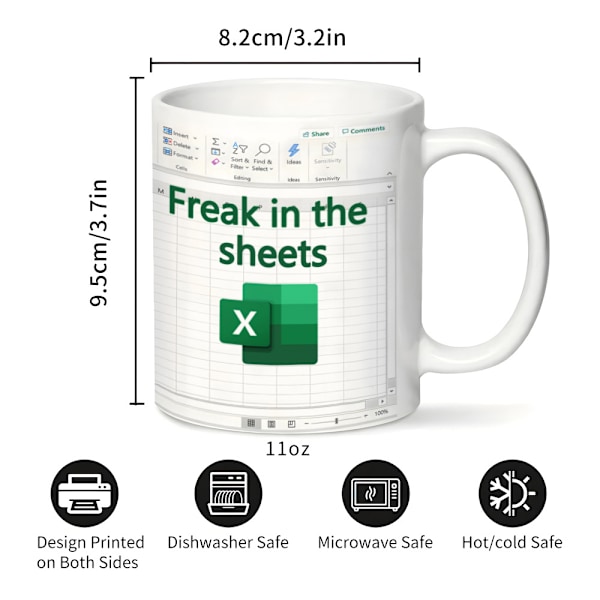 Freak In The Sheets Kaffekopp Multifunksjonell Chic-Stil Keramisk Kopp Gave til Venner Familie Kopp 1 stk