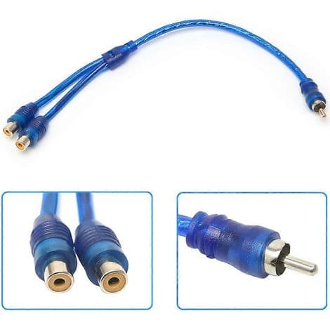 Bil MP3 Y-adapterkabel RCA 1 hann til 2 hunn