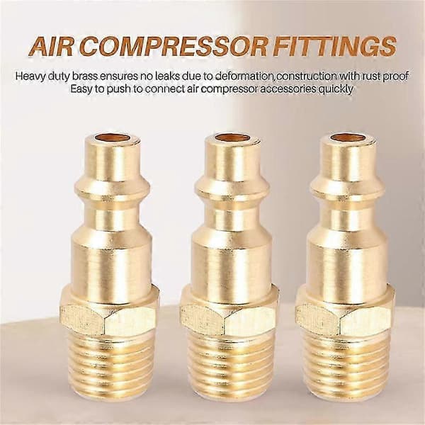 Mässing 1/4 tum NPT Hane Luftslang Snabbkopplingsadapter, Luftkoppling Plug Kit, Luftkompressorbeslag bs