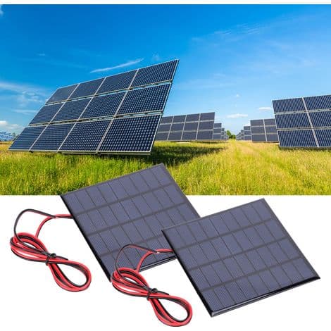 2W 9V Epoxy Solpanel til Legetøjsstrømforsyning, 2 Stykker med 100 cm Kabel