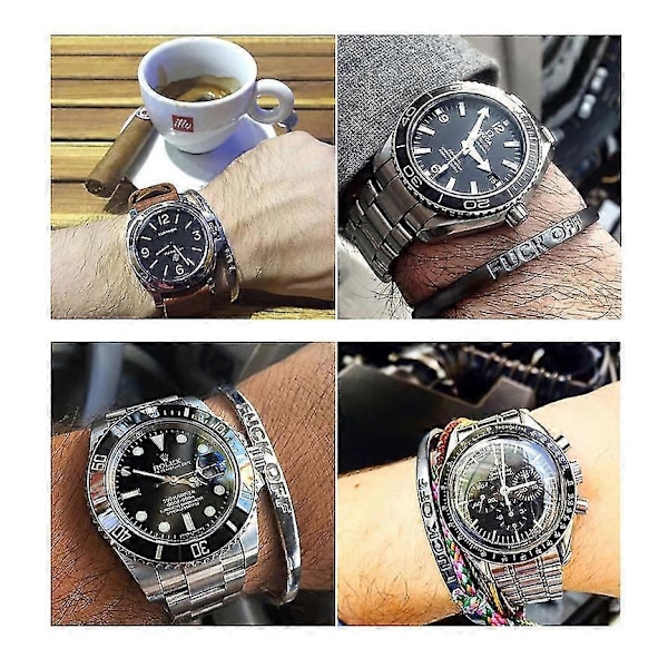 Armbandsur i Rostfritt Stål för Män med Urtavla Kvarts Män Klockor Dz Trendiga Klockor för Män Klockor-FÄRG: Guld