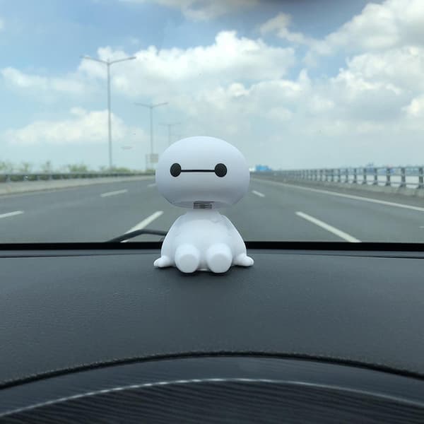 Bil Auto Ristende Hode Baymax Dukke Actionfigurer Leke Samleobjekt Ornament Dekor mengxi