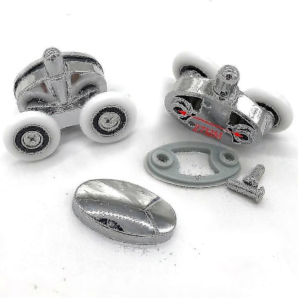 Sæt med 4 Brusedørsruller - To Hjul - Oval - Sommerfuglformet (23mm)