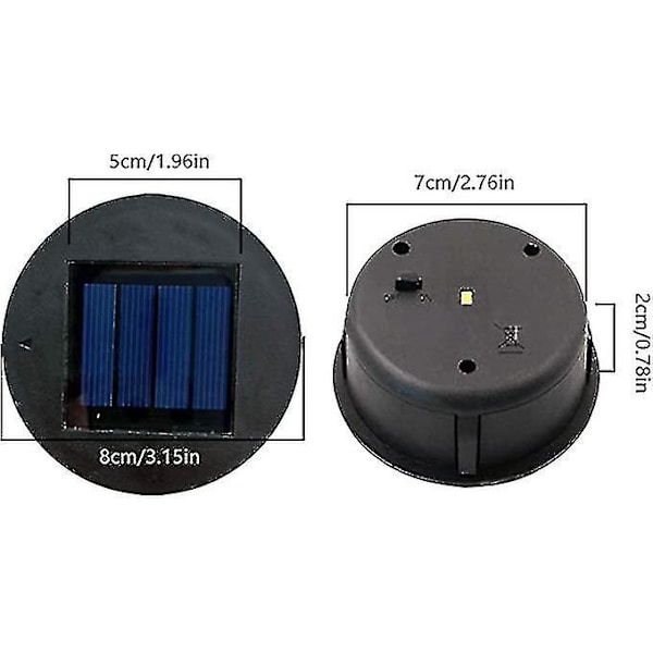 2 Stycken Ersättnings Solar Lampa Topp För Lykta Solpanel Ljusskydd Med En Led Lampa, Gör-Det-Själv Sollykta För Utomhus Trädgårdsdekor