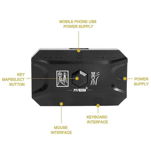 Plug and Play Gamepad PUBG Mobile Controller Spilltastatur Mus Konverter Bluetooth 5.0 for Android Adapter for IOS