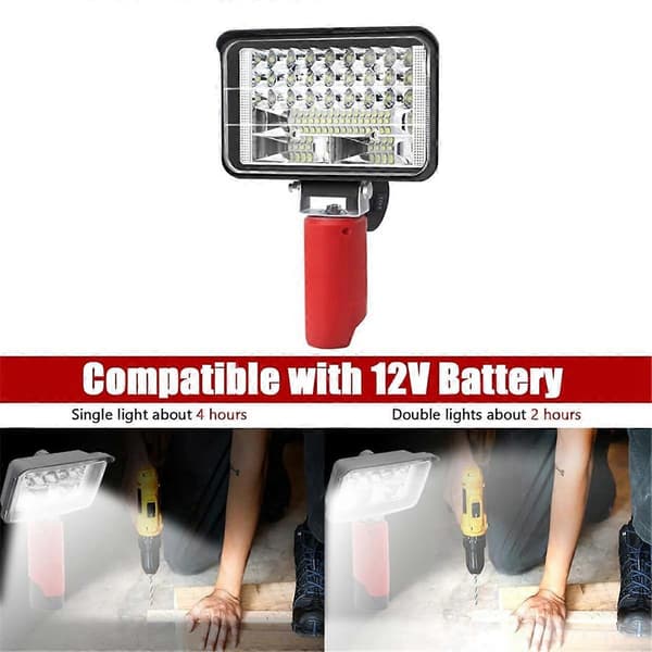 Bærbar LED arbeidslampe for 12V batteri
