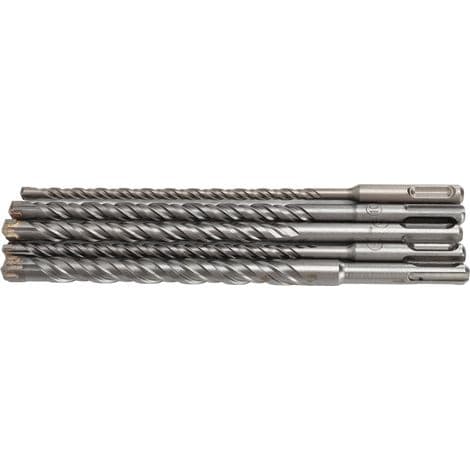 Sett med 5 betongbor for slagbor, diameter 6-14 mm, lengde 210 mm, for murarbeid