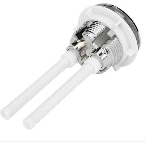 2 stk. dobbelspyling toalett trykknapper 38 mm standard forkrommet sølv toalettankknapper