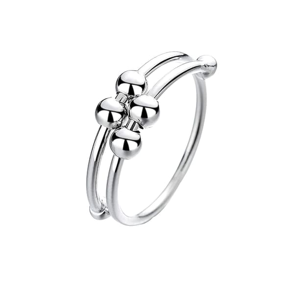 Anti-stress ring justerbar koppar silver Silver