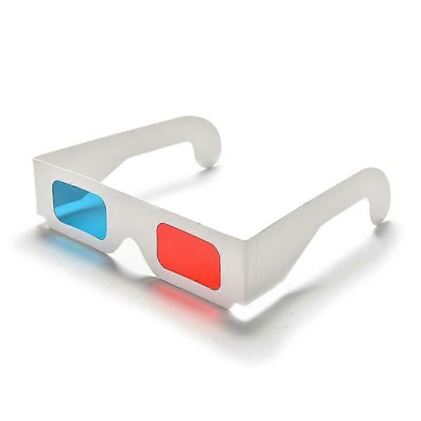 10 stk. Universal Anaglyph Papp Papir Rød Blå Cyan 3D Videobriller
