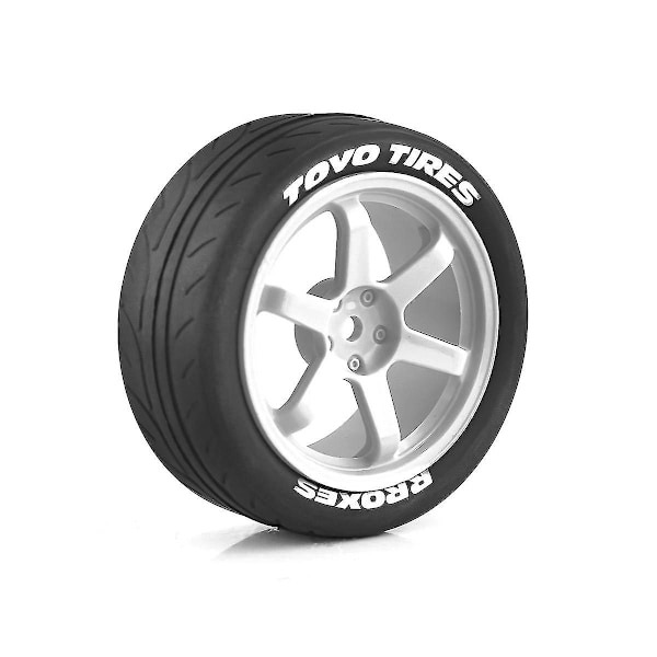 4 stk. 1/10 Rc Racerbil Dæk On Road Touring Drift Bildæk Hjul Til Tt01 Tt02 Ta06 Xv-01 Ptg-2, Sort