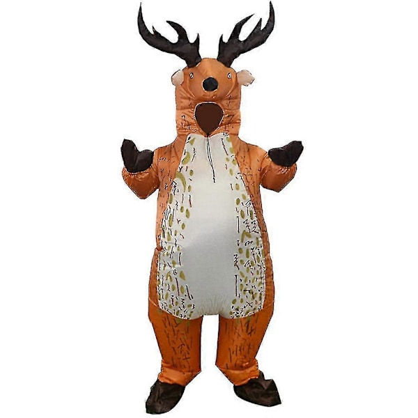 Oppustelig Elgdragt til Mænd Oppusteligt Elgkostume Oppustelig Fancy Rensdyr Jumpsuit