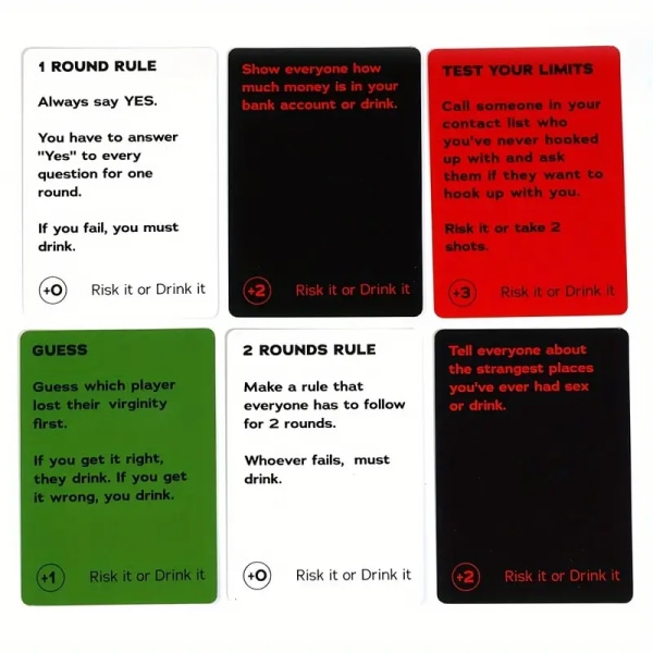 Risk It Or Drink It Fun Party Game For College Card Game， Drikkespill Forspill, Voksenkortfester