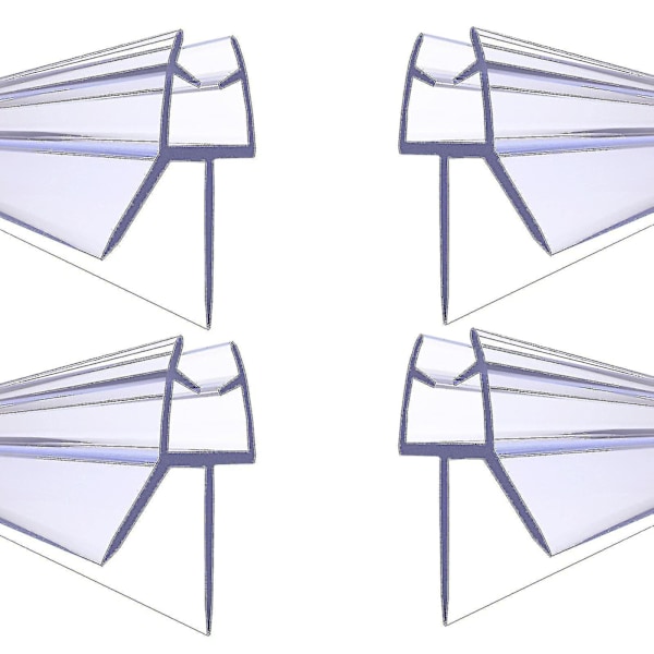 4 stk. hæm til nederste brusedørsforseglingstrimme Glasskærm 4 til 6 mm Nem installation