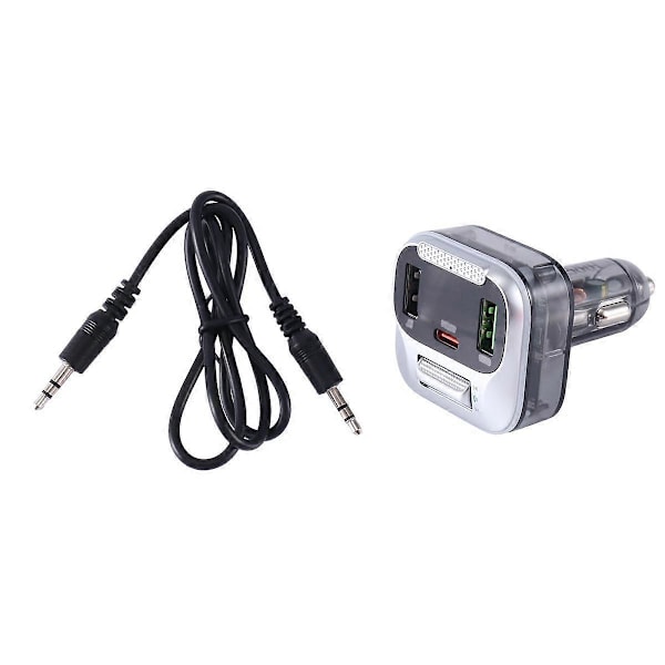 E75 Bil Bluetooth FM Transmitter USB Biloplader Biltilbehør Sort