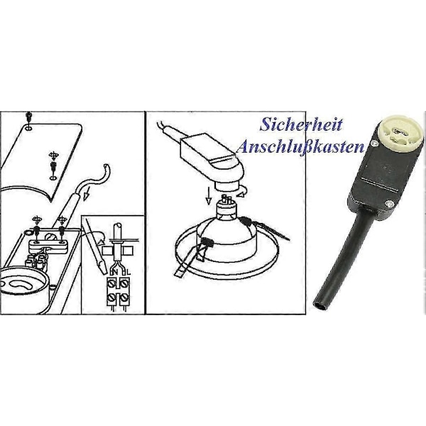 Sæt med 10 forbindelsesbokse, GU10 fatning til LED og forsænket halogen spotlight
