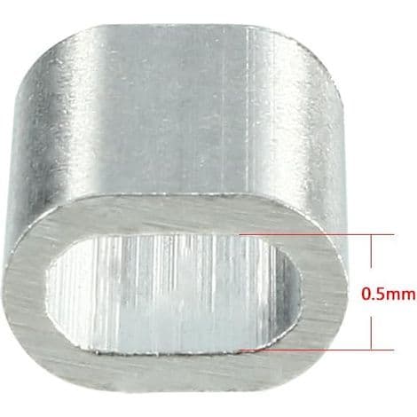 0,5 mm ovala aluminiumklämmor för vajer, presshylsor