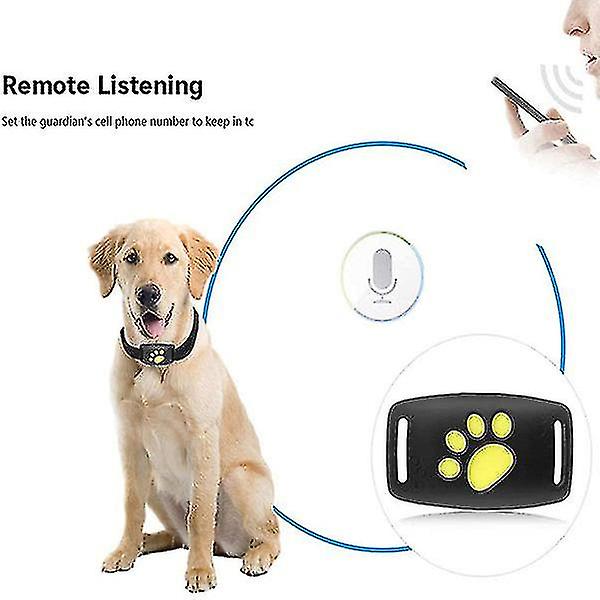 Smart GPS katte- og hundehalsbåndssporing kjæledyr Black