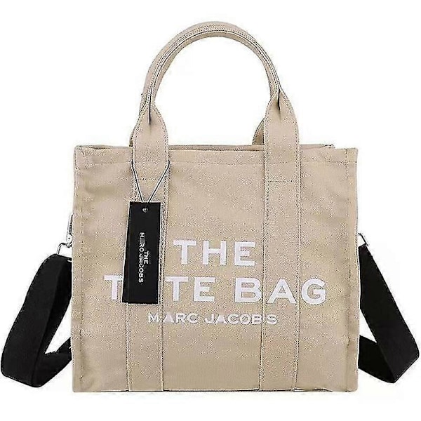 Dam Handväska Designer Laptop Tote Väska Canvas Messenger Axelremsväska - FÄRG: Khaki