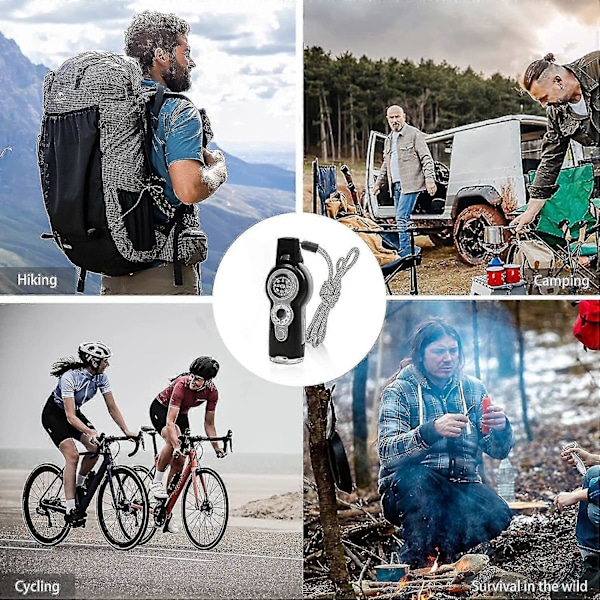 Sju-i-ett Nödvisselpipa, Hög Och Klar Visselpipa, Multifunktionell Visselpipa, Med En Fäst Kompass, För Överlevnad I Vildmarken