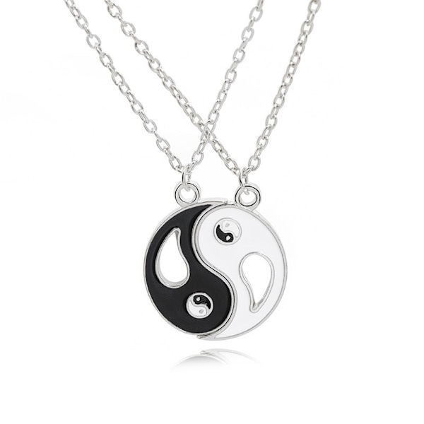 2 kpl Yin Yang -kalan kaulakorusetti - Pariskunnan riipus, sopii pareille, väri: A1407