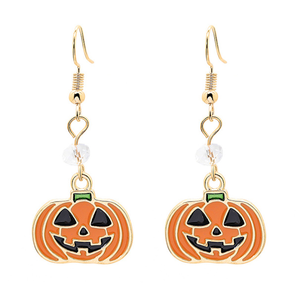 Halloween-øreringe med græskar, gul