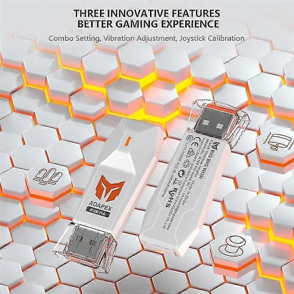 R100 Pro Usb-mottaker Trådløs Adapter Spillkontroller Konverter for Series Bluetooth-adapter