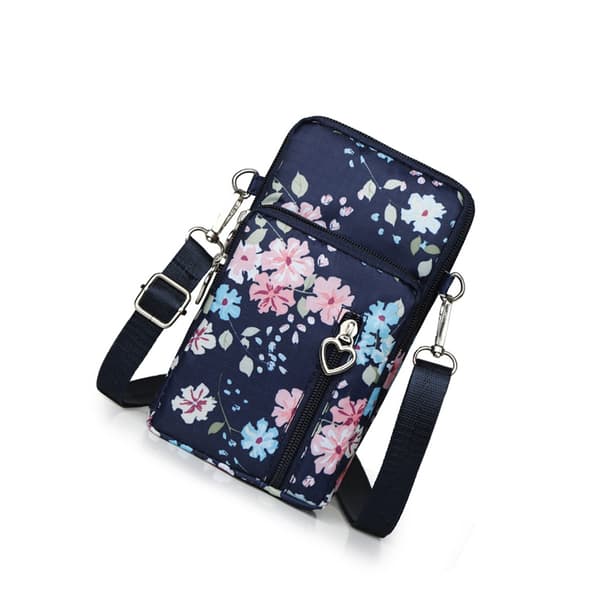 Kompakt Multi-Wear Mini Telefonetui Multifunktionelt Telefonetui Farverigt Blomstermønster