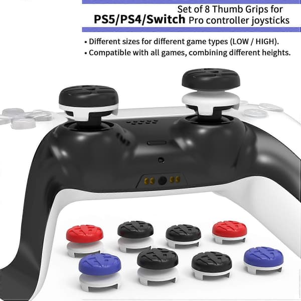 JYS JYS-P5147 8st För PS5/PS4/Switch Pro Controller Rocker Knapp Hög Låg Kåpa Set Rocker