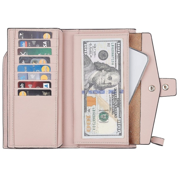 Antimagnetisk plånbok damplånbok kohudsplånbok stor kapacitet clutchväska-jbk