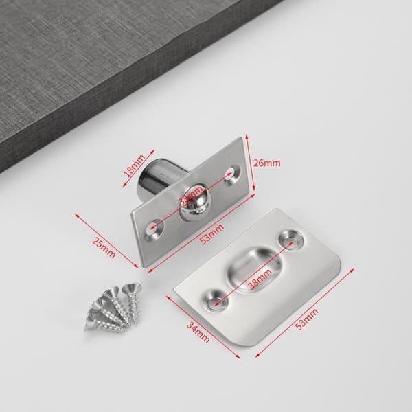 Stainless Steel Small Door Catch with Screws (2-Pack) - Secure and Reliable