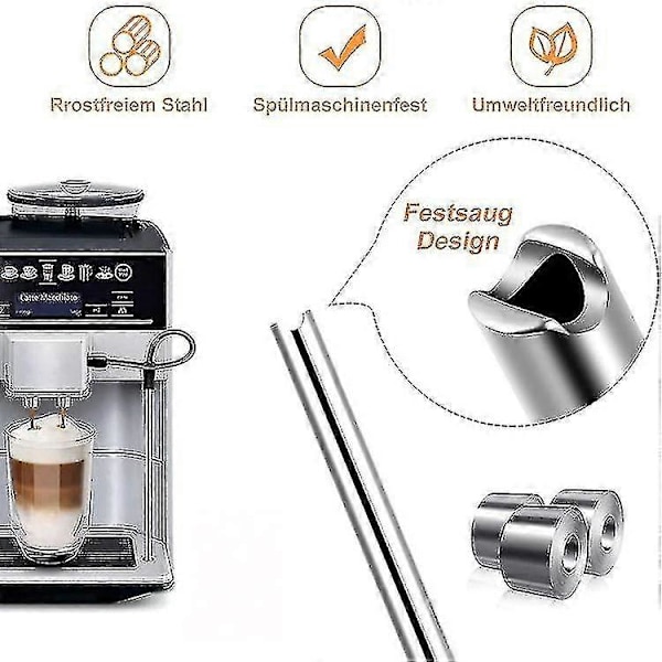 Ersättnings slang + rengöringsborste set: För Bosch Veroaroma, Siemens Eq.6 kaffemaskiner (mörkgrå)