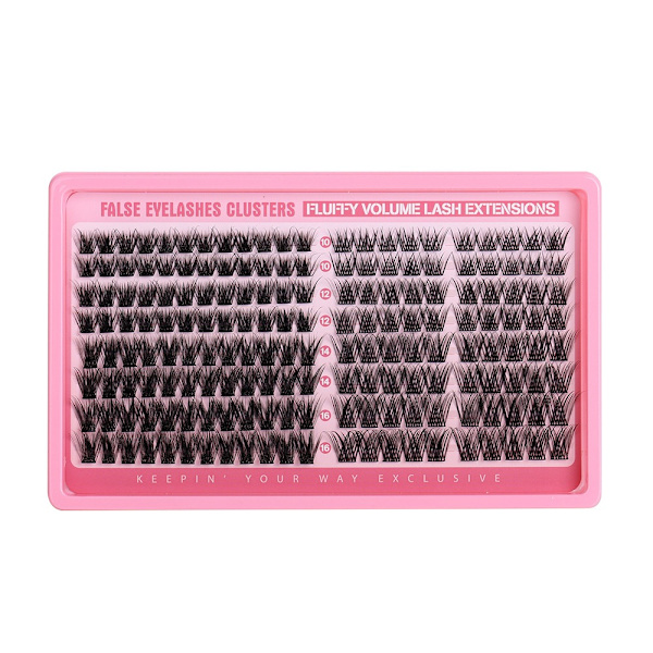 Horizontal 16 Rows Segmented False Eyelash Cluster Set - Natural & Dense Volume