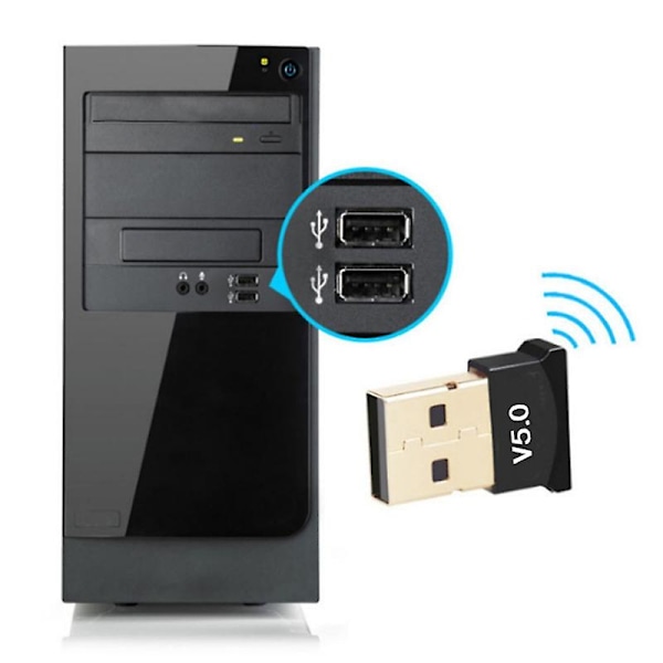 Bluetooth-adapter Trådløs USB ABS Bluetooth-kompatibel 5.0 Mottaker Sender for Datamaskin JIKAIX