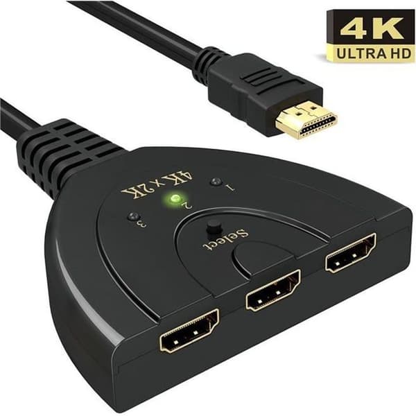 HDMI-svitsj - SODIAL - 4K - 3 porter - Støtter 3D