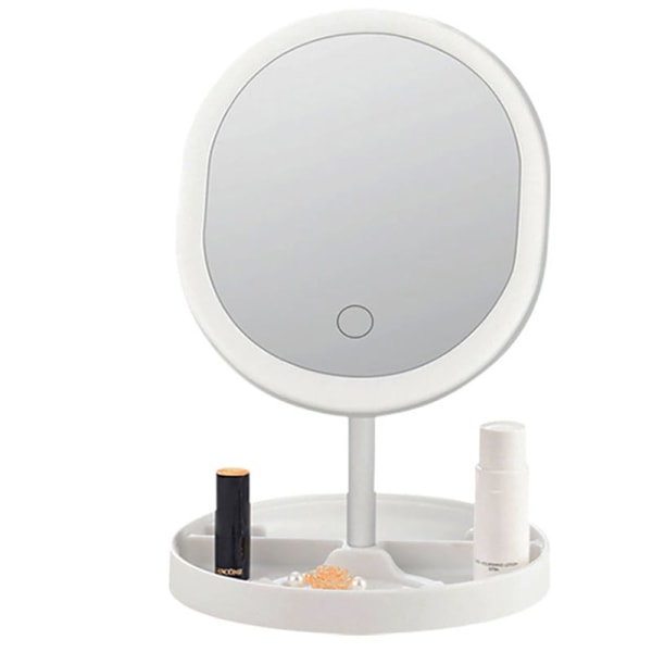 Sminkspegel rakspegel sminkspegel justerbar ljusstyrka LED-belysning swan white