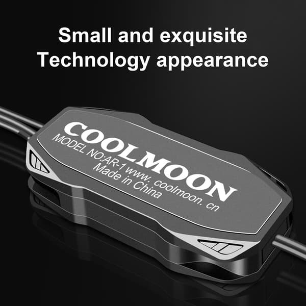 COOLMOON AR-1 ARGB Controller Forlængelseskabel Bred Kompatibilitet 3-polet til SATA-stik Strømforsyning Sort Mini RGB Controller til Kabinetsblæser