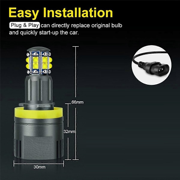 H8 Strålkastarlampa 6000K 120W LED Angel Eyes Ljus Canbus för E60 E61 E63 X5 E70 X6 E71 E90 E91 E92