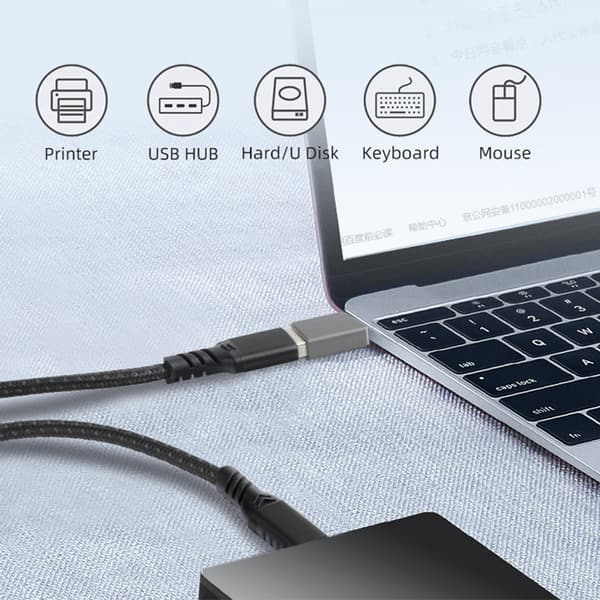 Adapter USB-C - USB 3.2 vaaleanharmaa