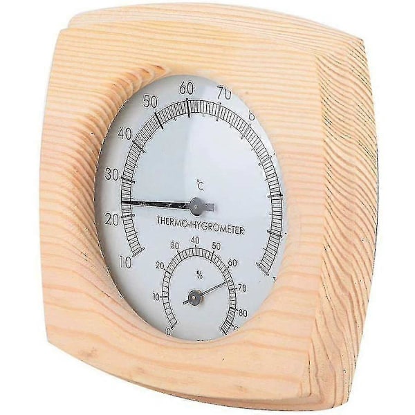 2-i-1 Bastutermometer Hygrometer i Rostfritt Stål Thermo-hygrometer-