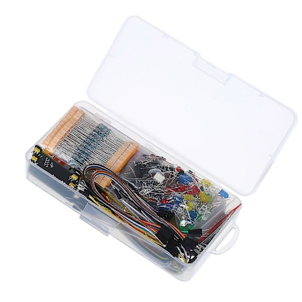 830 Breadboard Sæt Elektronik Komponent Starter DIY Kit med Plastikboks Kompatibel med Arduino UN