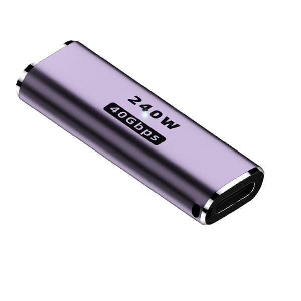 240W Multifunktionel Adapter: 240W 40Gbps USB-C Hun til Hun Forbindelse - Lilla