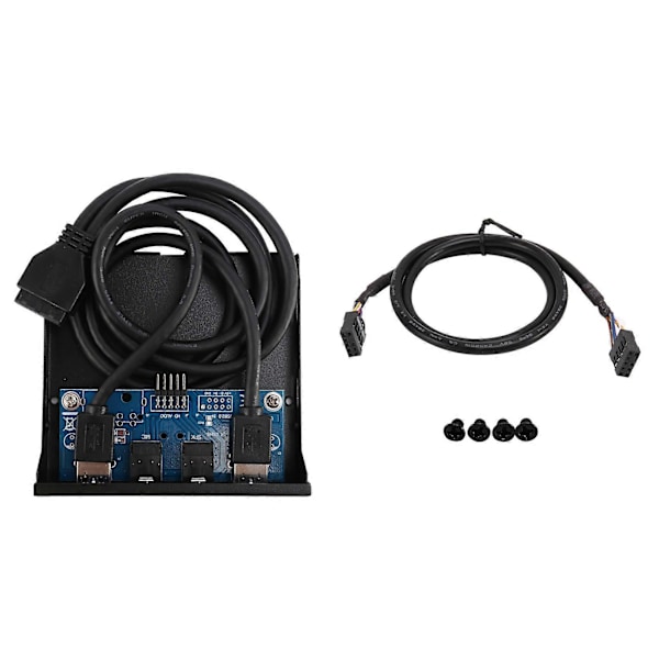3.5'' 2 USB3.0 A Hub + HD Lyd til 20-Pin Header Floppy Frontpanel
