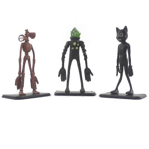 6/8 stk Siren Head Modell Anime Figur Samleobjekter Søt Bilinteriør Kake Topp Dekor For Fans