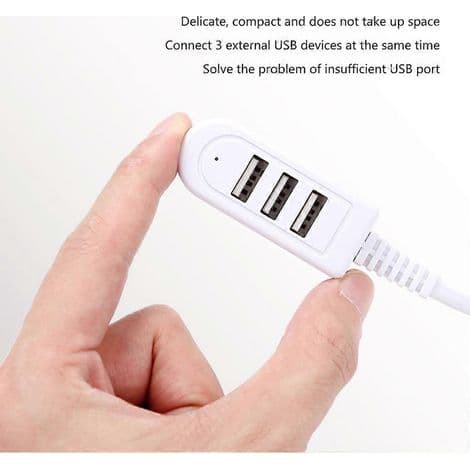 3-portars USB-hubb med 1,2 m förlängningskabel - Datadelning och överföring