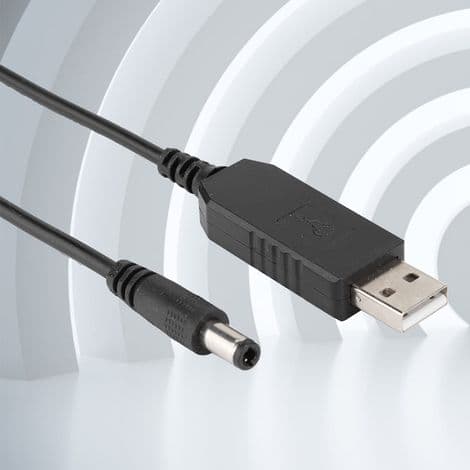 USB til 5,5 x 2,1 mm 5V/12V strømkabel, velegnet til bordlamper, routere, modemer osv.